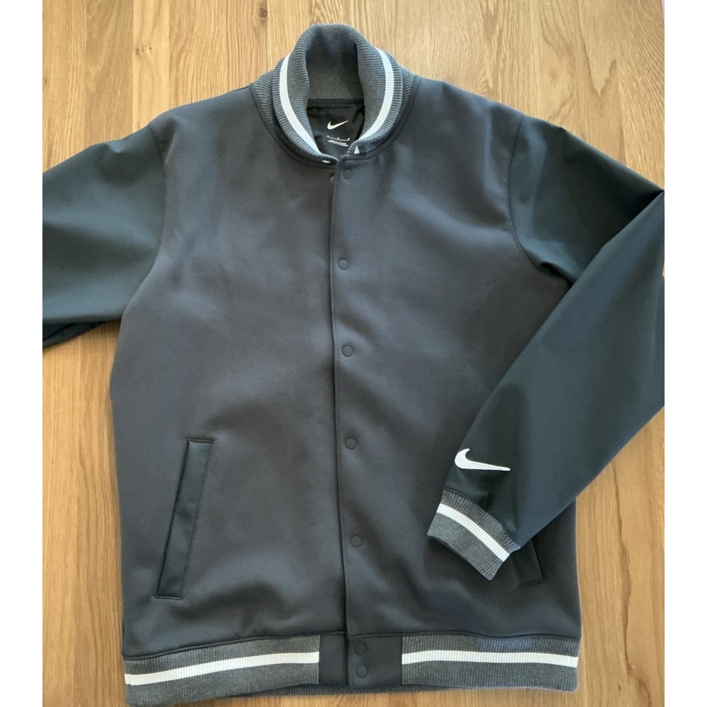 Nike Letterman Varsity Jacket Anthracite Gray DJ5971-060 Men's Size M‎